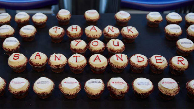 Cupcakes spelling Thank you Santander